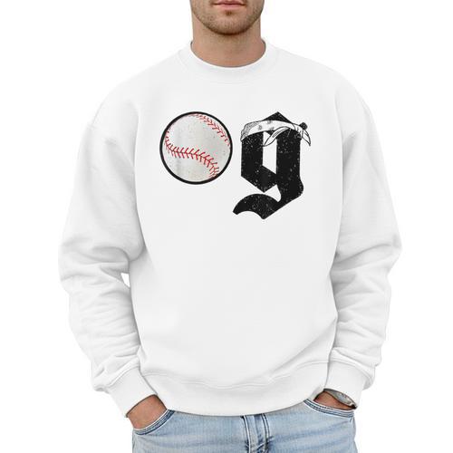 Baseball Dad Coach Old Head OG Old School Baller White Men Sweatshirt - Sportilla
