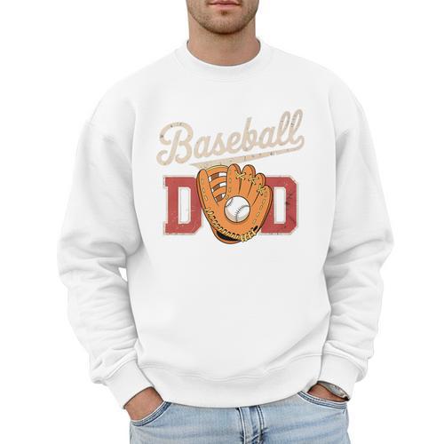 Baseball Dad Fireball Sports Father Fathers Day Daddy Premium Men Sweatshirt - Sportilla