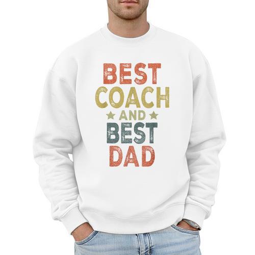 Baseball Dad For Men Vintage Best Coach And Best Dad Men Sweatshirt - Sportilla