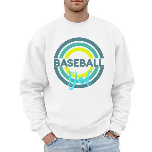 Baseball Dad With Modern Baseball Circles Premium Tri-Blend Men Sweatshirt - Sportilla