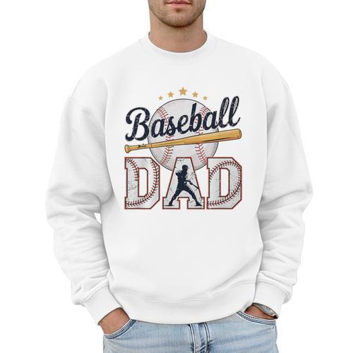 Baseball Dad Player Cool Retro Sports Fan Father's Day Premium Tri-Blend Men Sweatshirt - Sportilla