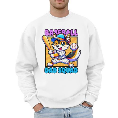 Baseball Dad Squad Fox On The Bat Premium Men Sweatshirt - Sportilla