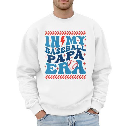 In My Baseball Papa Era Groovy Baseball Dad Family Matching Men Sweatshirt - Sportilla