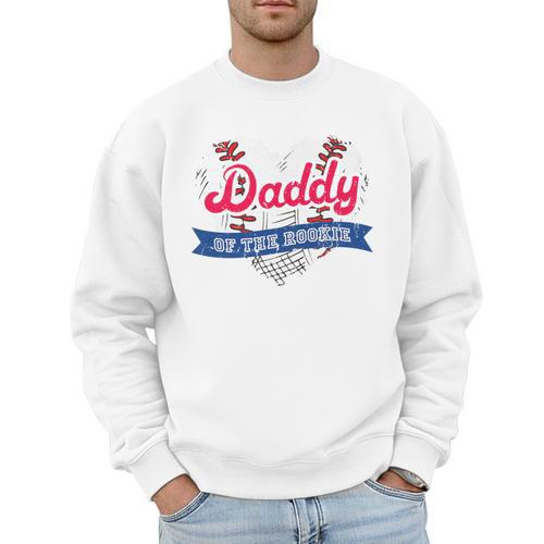 Daddy Of The Rookie Baseball Dad Retro Love Heart Birthday Premium Men Sweatshirt - Sportilla