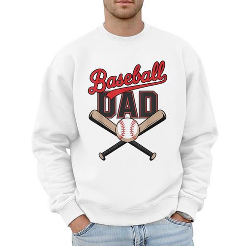 Father's Day Baseball Dad Daddy Vintage Game Day Boys Kids Men Sweatshirt - Sportilla