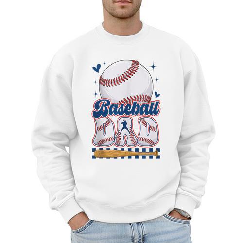 Groovy Baseball Dad Daddy Father Happy Fathers Day Men Guys Men Sweatshirt - Sportilla