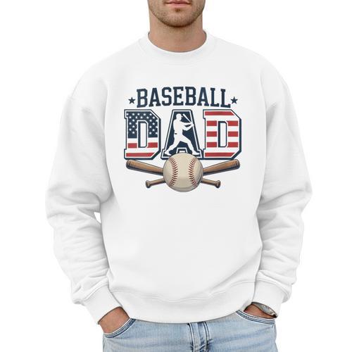 Patriotic Baseball Dad USA Flag American 4th Of July Men Sweatshirt - Sportilla