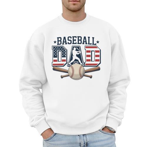 Patriotic Baseball Dad USA Flag American 4th Of July Premium Men Sweatshirt - Sportilla