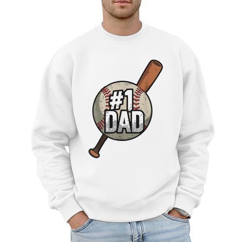 Vintage 1 Baseball Dad Daddy Father's Day Son And Daughter Men Sweatshirt - Sportilla