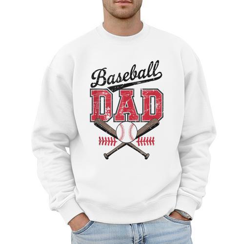 Vintage Baseball Dad Daddy Father's Day Baseball Players Men Sweatshirt - Sportilla