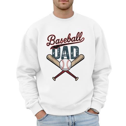 Vintage Baseball Dad Happy Fathers Day Players Toddler Kids Men Sweatshirt - Sportilla