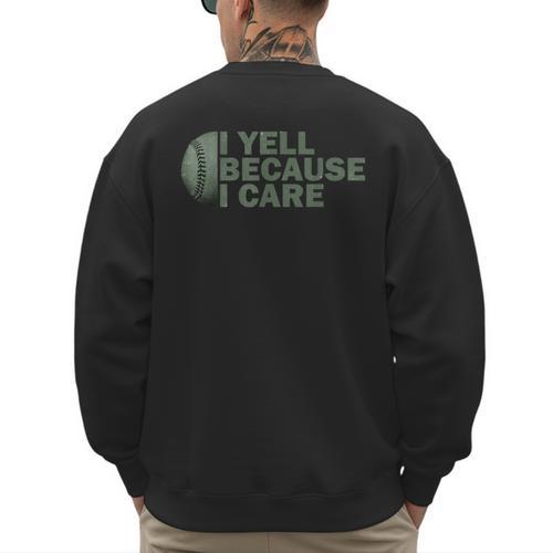 Baseball Art For Men Humor Baseball Dad Men's Sweatshirt Back Print - Sportilla