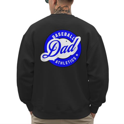 Baseball Dad Athletics For The Dad Who Loves Baseball Games Men's Sweatshirt Back Print - Sportilla