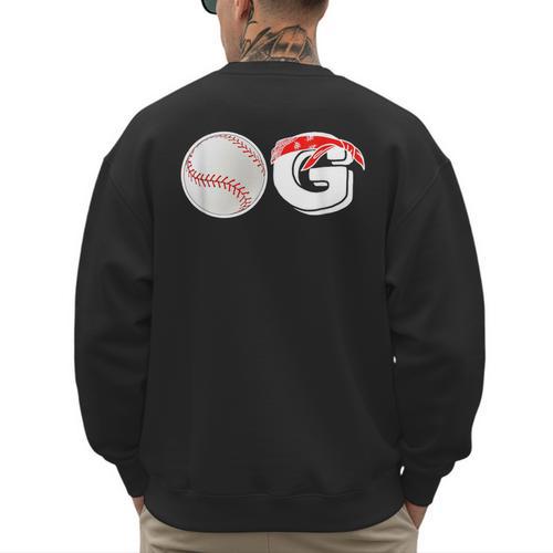 Baseball Dad Coach Men Baseball OG Old School Baller Men's Sweatshirt Back Print - Sportilla