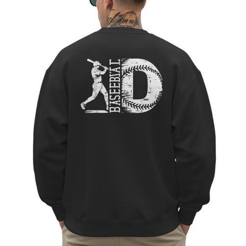 Baseball Dad Graphic Design For Sports Enthusiasts Men's Sweatshirt Back Print - Sportilla
