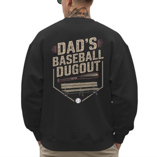 Baseball Baseball Dad Dugout Family Matching Men's Sweatshirt Back Print - Sportilla