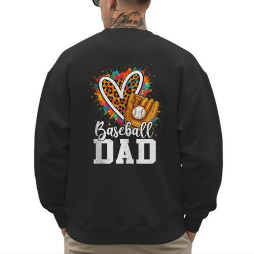 Baseball Dad Fathers Day Men's Sweatshirt Back Print - Sportilla