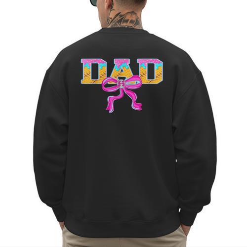 Baseball Dad Ice Cream Drip Game Day Family Matching Men's Sweatshirt Back Print - Sportilla