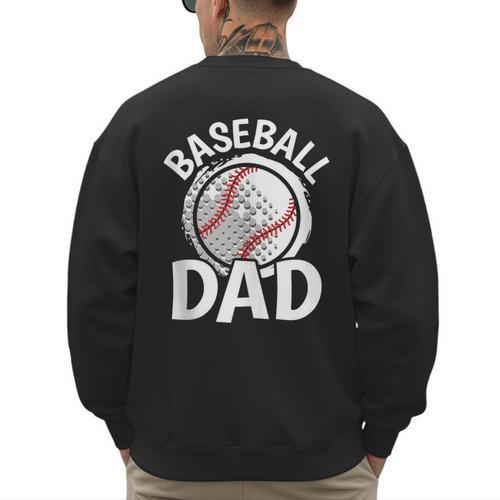 Baseball Dad Baseball Player Men Men's Sweatshirt Back Print - Sportilla