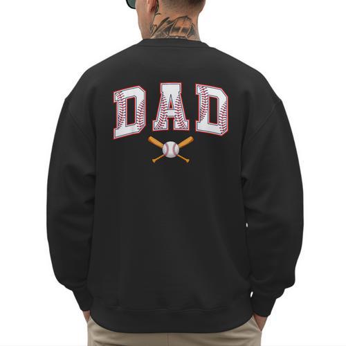 Baseball Dad Shirt Baseball Player Game Day Father's Day Men's Sweatshirt Back Print - Sportilla