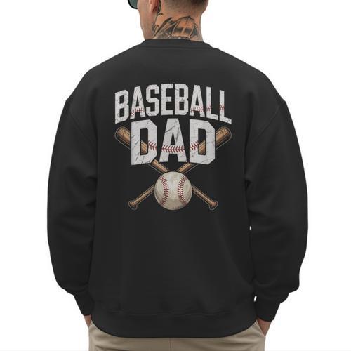 Baseball Dad Sport Father Outfit For Proud Papa Men's Sweatshirt Back Print - Sportilla