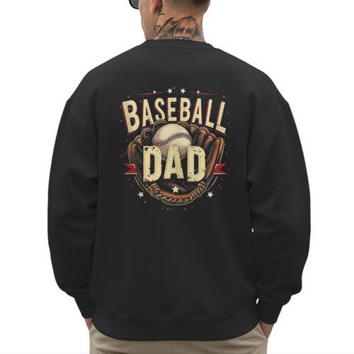 Baseball Dad Vintage Men's Sweatshirt Back Print - Sportilla