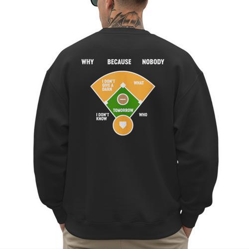 Baseball Father's Day Joke Vintage Baseball Dad Men's Sweatshirt Back Print - Sportilla