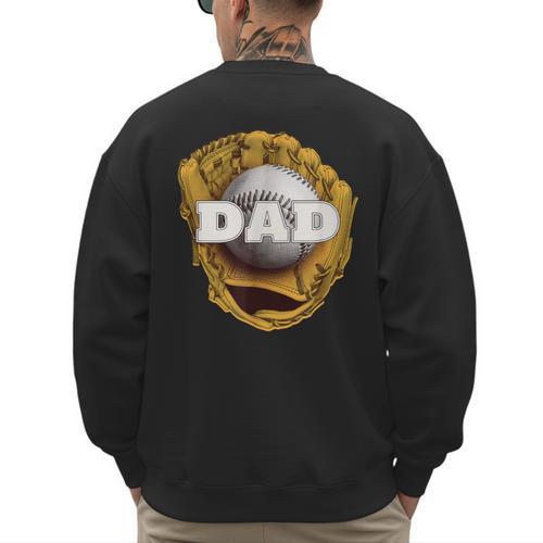 Baseball Sports Baseball Dad Men's Sweatshirt Back Print - Sportilla