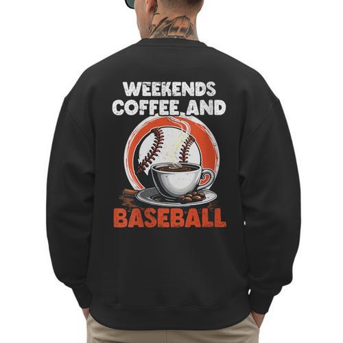 Fathers Day Baseball Dad Parent Men's Sweatshirt Back Print - Sportilla