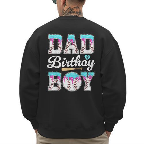 Ice Cream Baseball Dad Birthday Boy Drip Bat Sweet Baseball Men's Sweatshirt Back Print - Sportilla