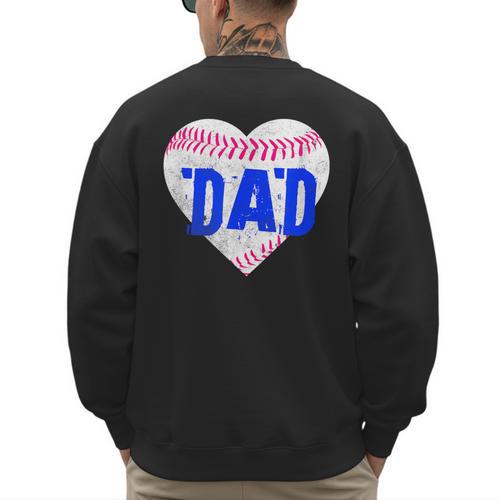 Softball Dad Baseball Dad Tee Ball Dad Men's Sweatshirt Back Print - Sportilla