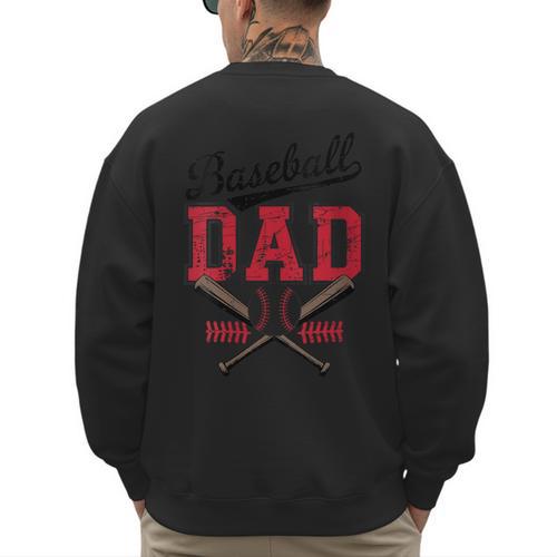 Vintage Baseball Dad Father's Day Game Day Toddlers Men's Sweatshirt Back Print - Sportilla