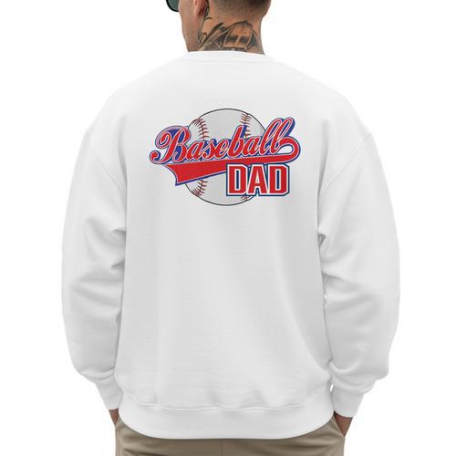 Baseball Dad Coach Baseball Baseball Premium Men's Sweatshirt Back Print - Sportilla