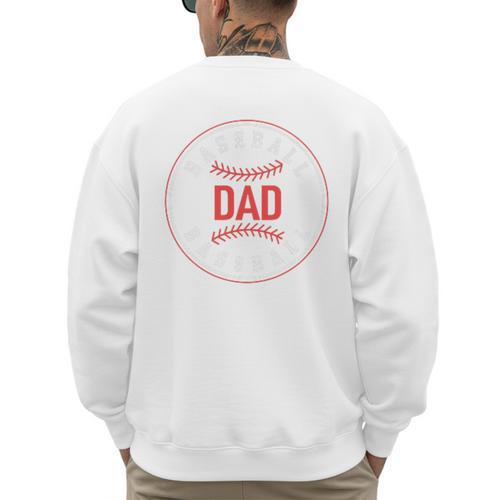 Baseball Dad Father Family Matching Premium Men's Sweatshirt Back Print - Sportilla