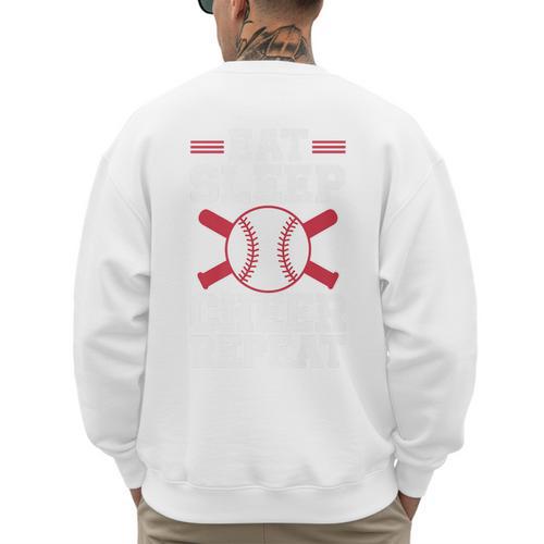 Baseball Dad Father Homerun Fathers Day Baseball Lovers Premium Men's Sweatshirt Back Print - Sportilla