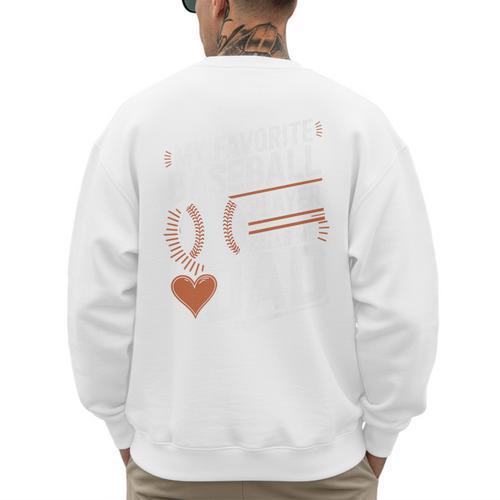 Baseball Dad My Favorite Baseball Player Calls Me Dad Premium Men's Sweatshirt Back Print - Sportilla