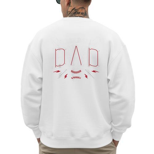 Baseball Dad Happy Fathers Day Men's Sweatshirt Back Print - Sportilla