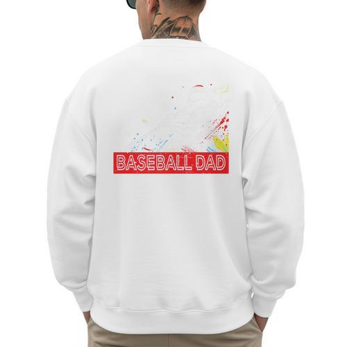 Baseball Dad Baseball Pop Art Baseball Sport Team Premium Men's Sweatshirt Back Print - Sportilla