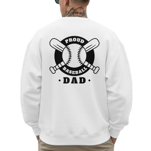 Baseball Dad Proud Baseball Dad Premium Men's Sweatshirt Back Print - Sportilla