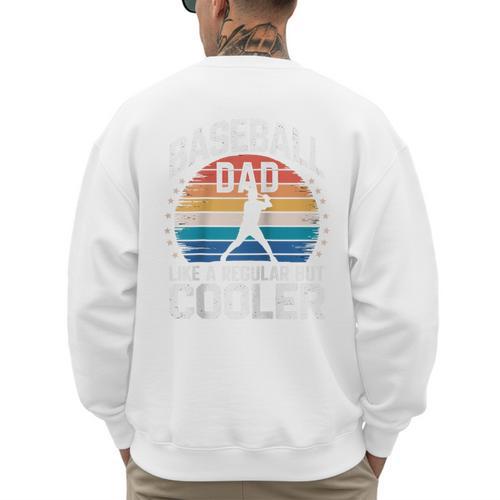 Baseball Dad Like a Regular Dad But Cooler Raglan Baseball Tee Men's Sweatshirt Back Print - Sportilla