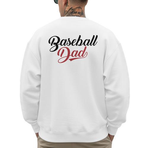 Baseball Dad Script Men's Sweatshirt Back Print - Sportilla
