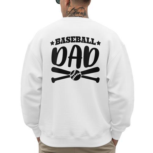 Baseball Dad Baseball Sports Men's Sweatshirt Back Print - Sportilla