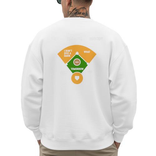 Baseball Father's Day Joke Vintage Baseball Dad Premium Men's Sweatshirt Back Print - Sportilla