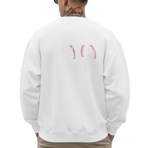 Baseball Player Dad Father's Day Number One Baseball Dad Premium Men's Sweatshirt Back Print - Sportilla