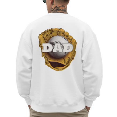 Baseball Sports Baseball Dad Premium Men's Sweatshirt Back Print - Sportilla