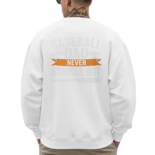 Father Fathers Day Baseball Lovers Baseball Dad Homerun Premium Men's Sweatshirt Back Print - Sportilla