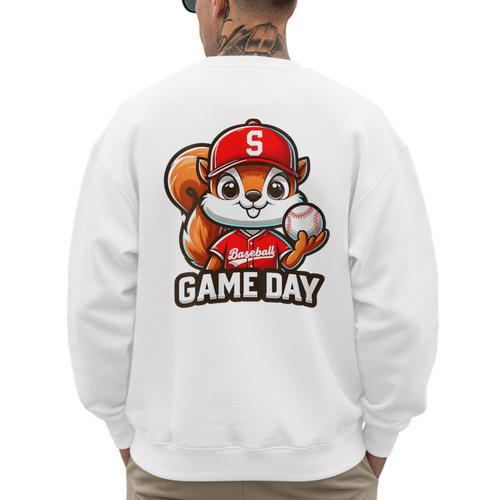 Game Day Baseball Dad Baseball Mam Father's Day Men's Sweatshirt Back Print - Sportilla
