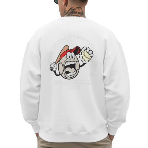 The Misadventures Of A Baseball Dad Premium Men's Sweatshirt Back Print - Sportilla