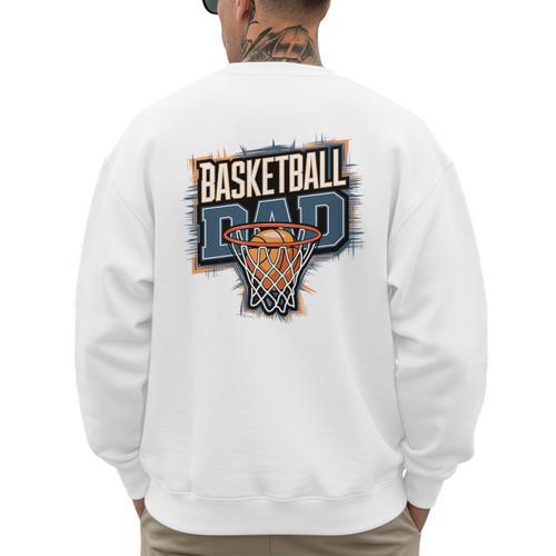 Proud Baseball Dad Game Day Sports-Loving Coach Fathers Premium Men's Sweatshirt Back Print - Sportilla