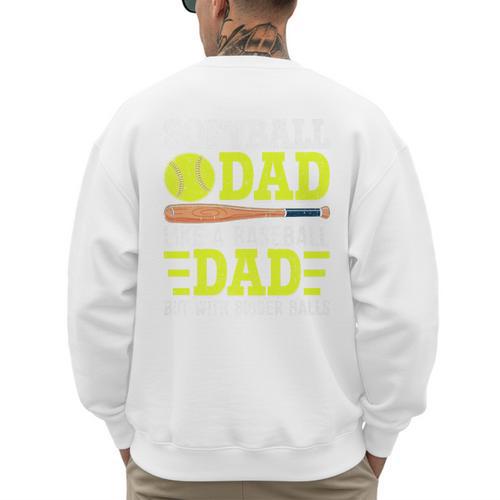 Sports For Softball And Baseball Dad Premium Men's Sweatshirt Back Print - Sportilla